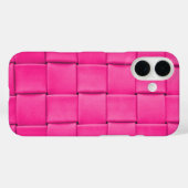 Roze leren weefsel Case-Mate iPhone case (Achterkant (horizontaal))