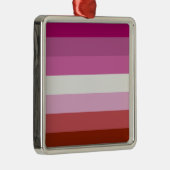Roze lesbische Pride-vlag Metalen Ornament (Rechts)