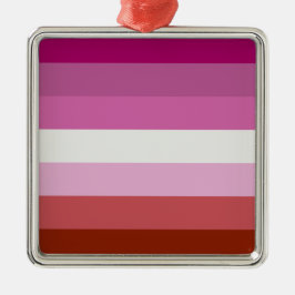 Roze lesbische Pride-vlag Metalen Ornament