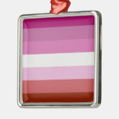 Roze lesbische Pride-vlag Metalen Ornament (Links)
