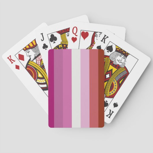 Roze lesbische Pride-vlag Pokerkaarten (Achterkant)