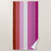 Roze Lesbische Pride-vlag Strandlaken (Voorkant)