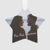 Roze Let it Snow Eerste kerstfoto Ornament (voorkant)