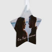 Roze Let it Snow Eerste kerstfoto Ornament (voorkant)