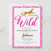 Roze Let's Get Wild Coogar Leopard Bachelorette Kaart (Voorkant)
