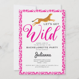 Roze Let's Get Wild Coogar Leopard Bachelorette Kaart