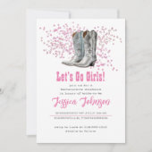 Roze Let's Go Girls Westerse Bacheloretteparty Kaart (Voorkant)