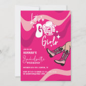 Roze Let's Go Meisjes Bachelorette Party Kaart (Voorkant)