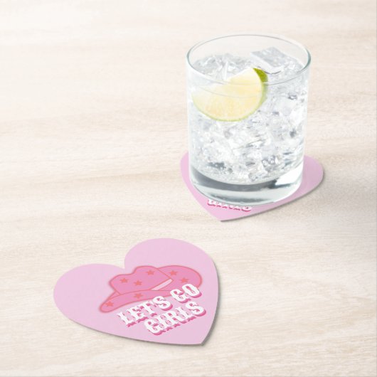 Roze Let's Go Meisjes Cowboy Pet Rodeo Kartonnen Onderzetters (Insitu)