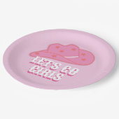 Roze Let's Go Meisjes Cowboy Pet Rodeo Papieren Bordje (Gekanteld)