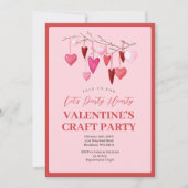 Roze Let's Party Hearty Valentijn Craft Party Kaart (Voorkant)