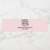 Roze 'Let's Party' Waterlabel Waterfles Etiket (Enkel label)
