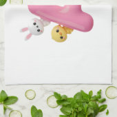 Roze Letter A Bosdieren Keukendoek Theedoek (Gevouwen)