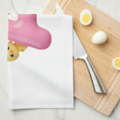 Roze Letter A Bosdieren Keukendoek Theedoek (Quarter Fold)