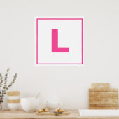 Roze letter L Poster (Keuken)