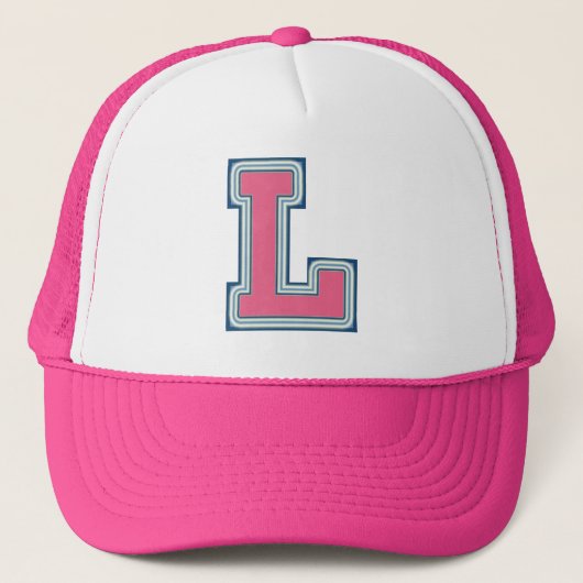 Roze letter "L" Trucker Pet (Voorkant)