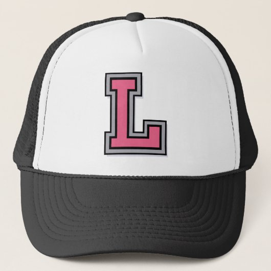 Roze letter "L" Trucker Pet (Voorkant)