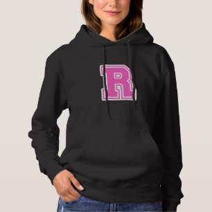 Roze Letter R Monogram Initiaal voor Voornaam Acht Hoodie