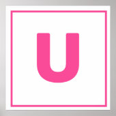 Roze letter U Poster (Voorkant)