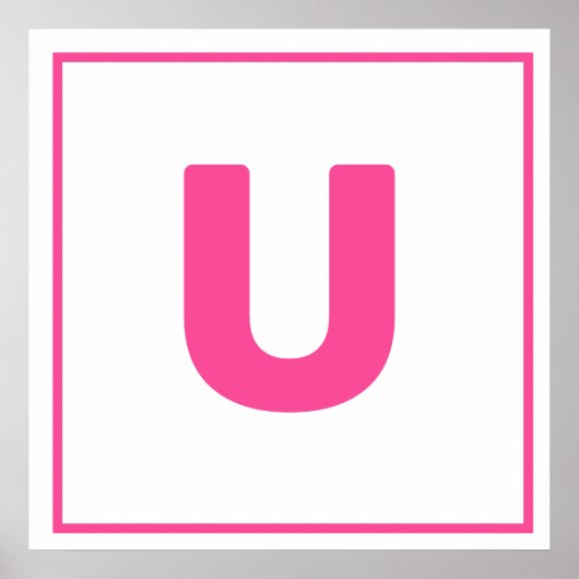 Roze letter U Poster (Voorkant)