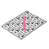 Roze Letterige naam Mustache Hipster Patroon Notitieboek (Linkerzijde)