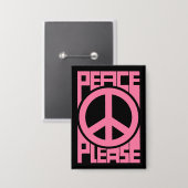 Roze Lettering 'Vrede Alsjeblieft' Button (Voorkant / Achterkant)