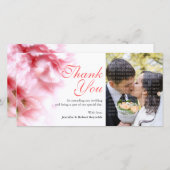 Roze letters Aangepaste foto Hartelijk dank Bedankkaart (Voorkant / Achterkant)
