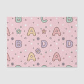 Roze Letters Leraar School Patroon Tissuepapier (Voorkant)