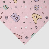 Roze Letters Leraar School Patroon Tissuepapier (Detail)