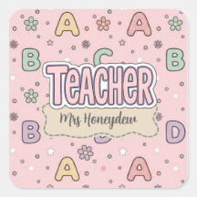 Roze Letters Leraar School Patroon 
