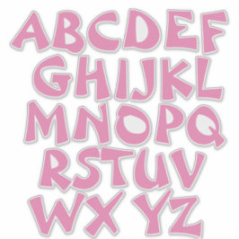 Roze Letters Transparante Alfabet Muur Sticker