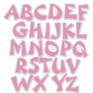 Roze Letters Transparante Alfabet Muur Sticker