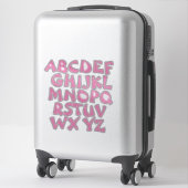 Roze Letters Transparante Alfabet Muur Sticker (Koffer)
