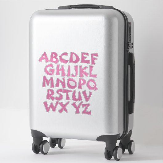 Roze Letters Transparante Alfabet Muur Sticker (Koffer)