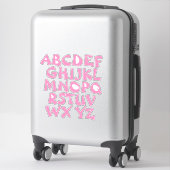 Roze Letters Wit Alfabet Muur Sticker (Koffer)