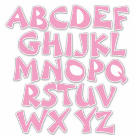 Roze Letters Wit Alfabet Muur Sticker
