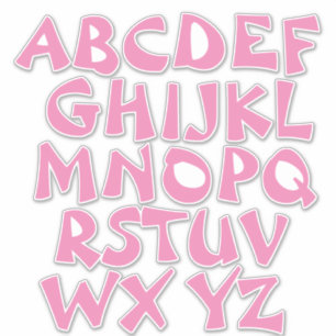 Roze Letters Wit Alfabet Muur Sticker