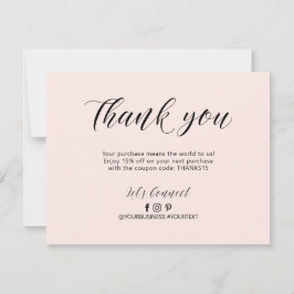 Roze Lettertype Zakelijk Pakket Bedankkaart