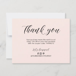 Roze Lettertype Zakelijk Pakket Bedankkaart