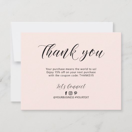 Roze Lettertype Zakelijk Pakket Bedankkaart (Voorkant)