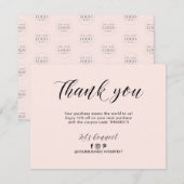Roze Lettertype Zakelijk Pakket Bedankkaart (Voorkant / Achterkant)