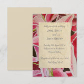 Roze leugenaars bruiloft waterverf art rustige kaart (Voorkant / Achterkant)