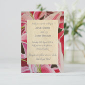 Roze leugenaars bruiloft waterverf art rustige kaart (Staand voorkant)