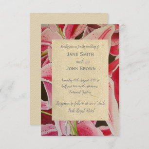 Roze leugenaars bruiloft waterverf art rustige kaart