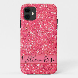 Roze leugenachtige glans, glitterpatroon, geschenk Case-Mate iPhone case