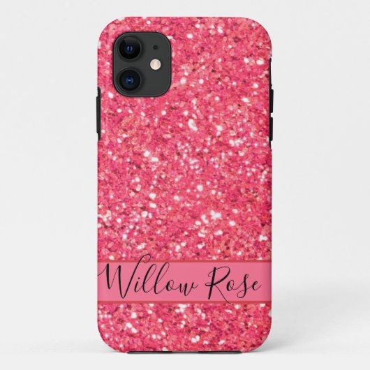 Roze leugenachtige glans, glitterpatroon, geschenk Case-Mate iPhone case (Achterkant)