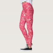 Roze leugenachtige glans, glitterpatroon, geschenk leggings (Links)