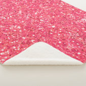 Roze leugenachtige glans, glitterpatroon, geschenk sherpa deken (3/4)