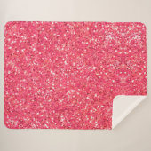 Roze leugenachtige glans, glitterpatroon, geschenk sherpa deken (Voorkant (horizontaal))