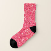 Roze leugenachtige glans, glitterpatroon, geschenk sokken (Links - buitenkant)